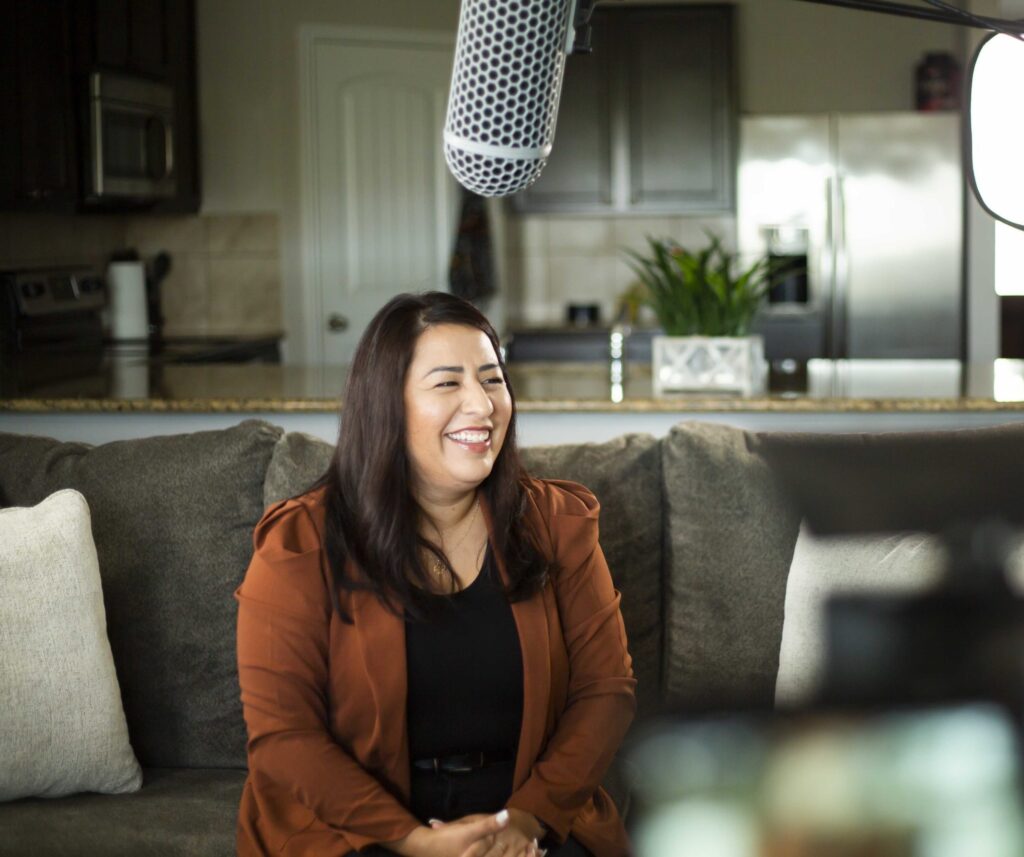 A women recording a video for her business - Gova Creative