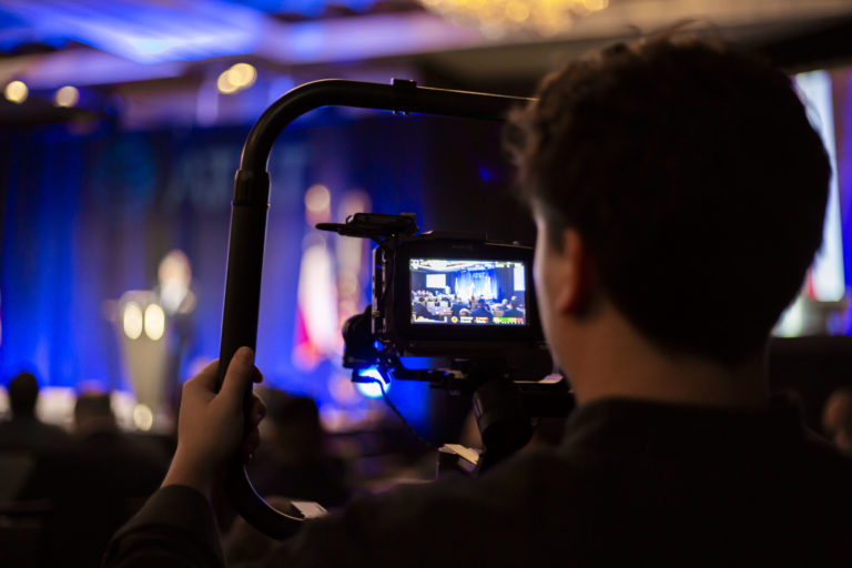 Gova Team Member filming a video for a clients. About Gova Creative