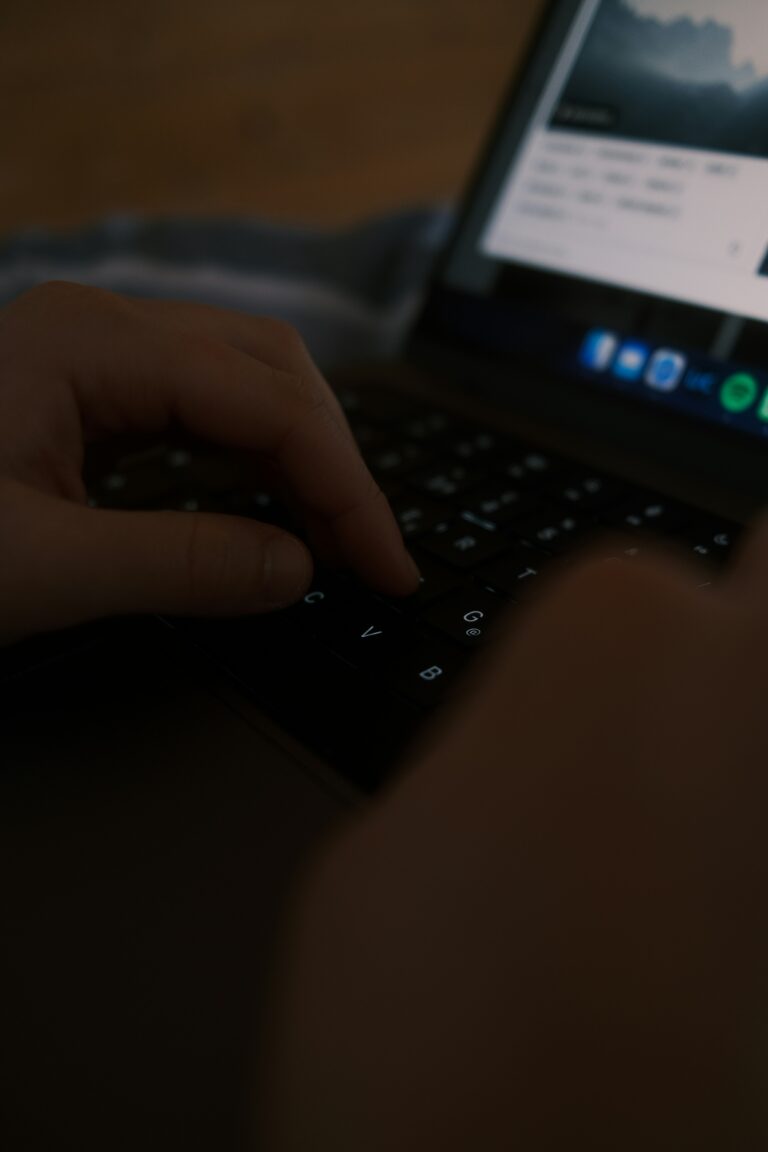 Person on computer searching SEO.